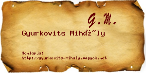 Gyurkovits Mihály névjegykártya